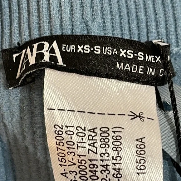 Zara SEAMLESS HIGH WAIST LEGGINGS WITH HOOK-AND-EYE FASTENINGS BLUE XS/S NEW - Picture 11 of 16